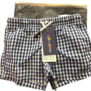 Navy blue checkered toddler shorts